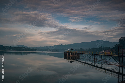 sunset over the lake
