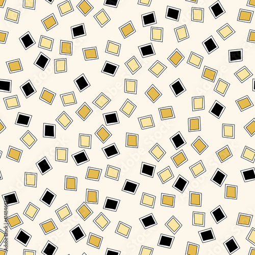 Paint pans ditsy art suppies yellow and black seamless vector repeat surface pattern design photo