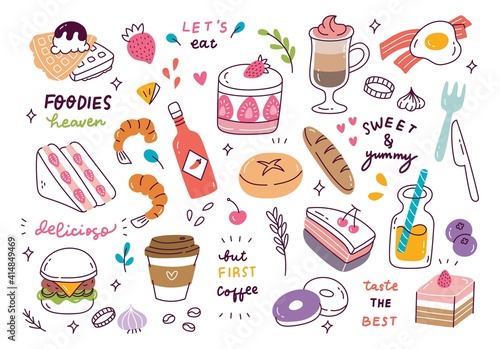 various food and drink background, restaurant backdrop