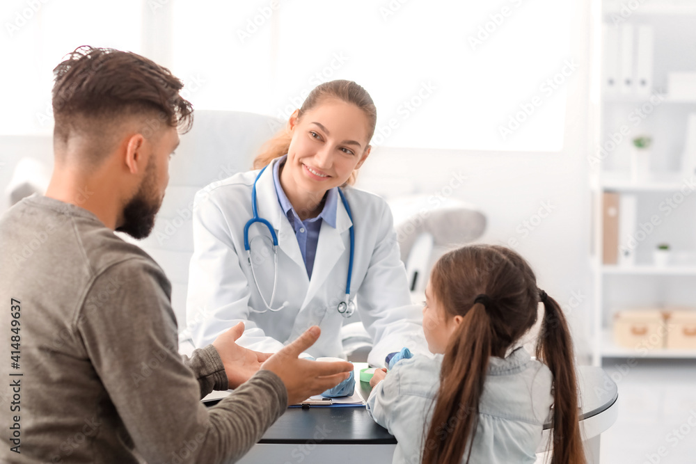 Little girl undergoing allergen skin test in clinic Little girl undergoing allergen skin test in clinic