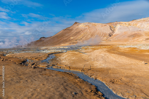 Natural landscape of Myvatn lake on Iceland photo