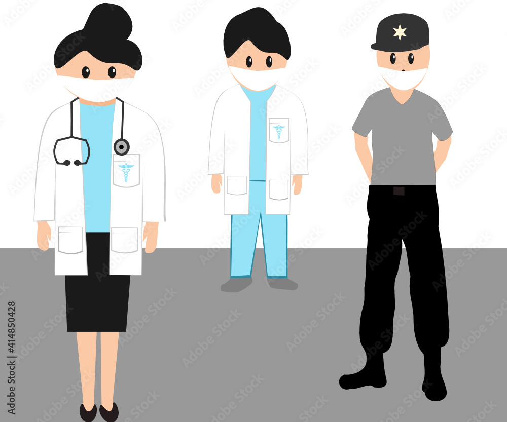 male and female doctors, COVID-19, prepare for the epidemic, Medical workers wearing masks, male and female doctors, COVID-19, prepare for the epidemic, Medical workers wearing masks,