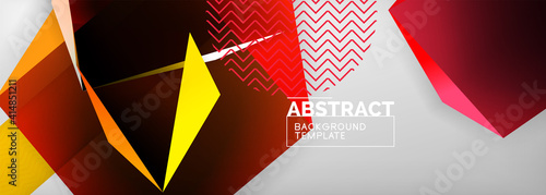 Low poly 3d geometric shapes, minimal abstract background. Vector illustrations for covers, banners, flyers and posters and other