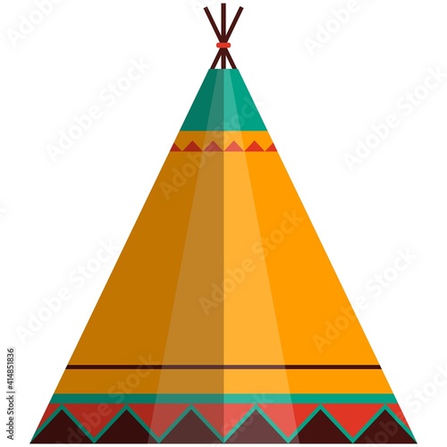 Indian teepee wigwam tent vector isolated on white
