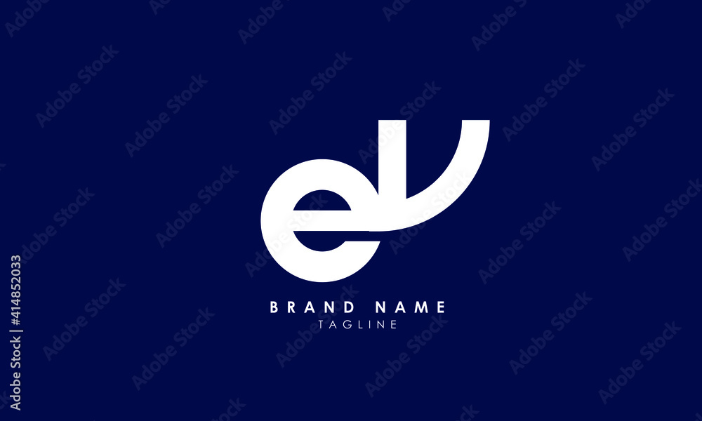 Alphabet letters Initials Monogram logo EV, VE, E and V Alphabet letters Initials Monogram logo EV, VE, E and V