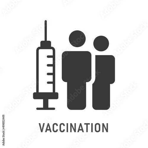 Vaccination icon on white background. Vector illustration.