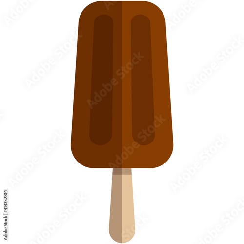 Chocolate ice-cream popsicle vector isolated on white background