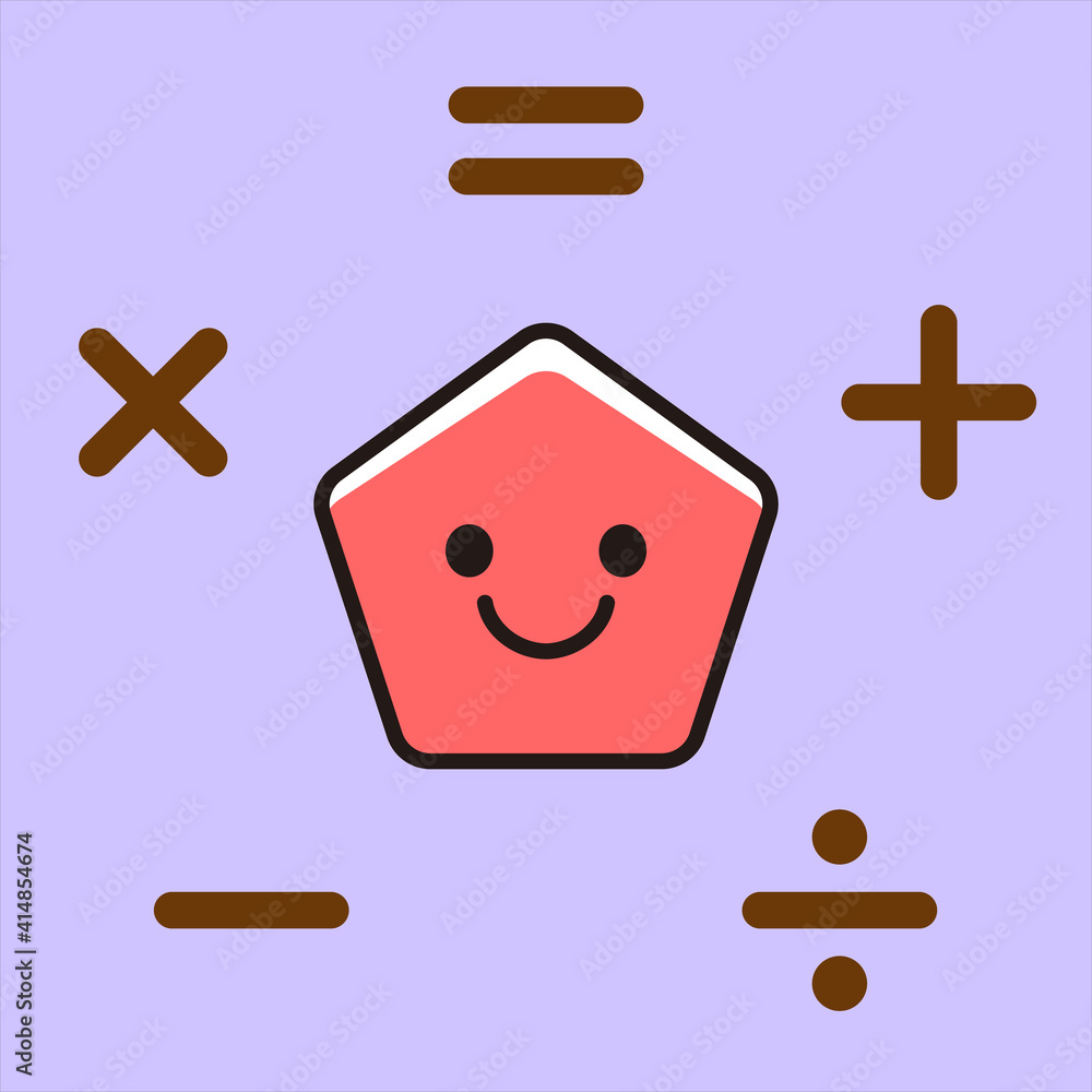 Fototapeta premium 算数 記号 図形イラスト素材 五角形