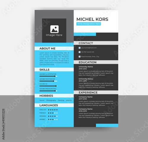 Modern Curriculum Vitae template, Professional Interview CV, Resume Application, Personal Description Vector