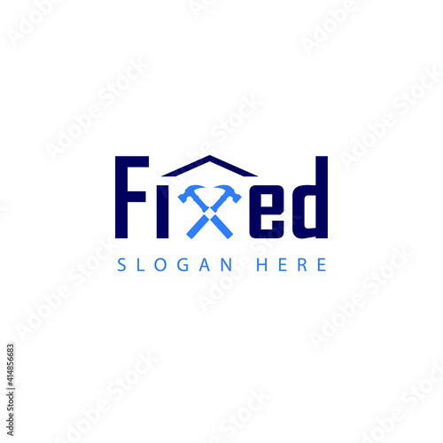 Home repaired logo design template