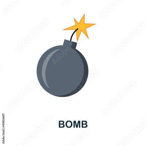 Bomb flat icon. Color simple element from weapon collection. Creative Bomb icon for web design, templates, infographics and more