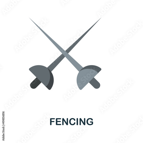 Fencing flat icon. Color simple element from weapon collection. Creative Fencing icon for web design, templates, infographics and more