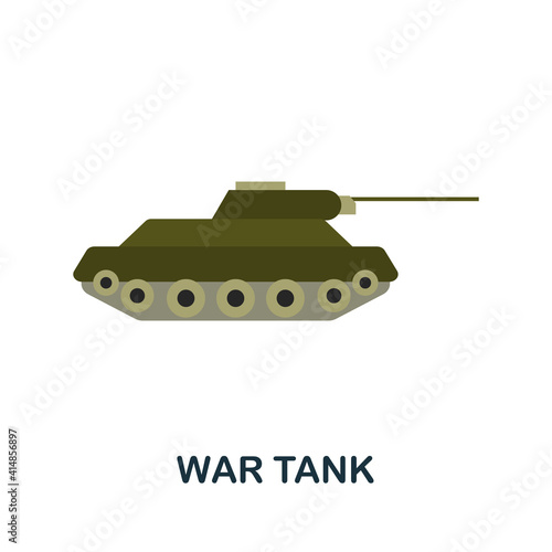 War Tank flat icon. Color simple element from weapon collection. Creative War Tank icon for web design, templates, infographics and more
