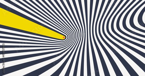 The geometric background by stripes. Leadership concept. Black and white modern pattern with optical illusion. 3d vector illustration for brochure, magazine, poster, presentation, flyer or banner.