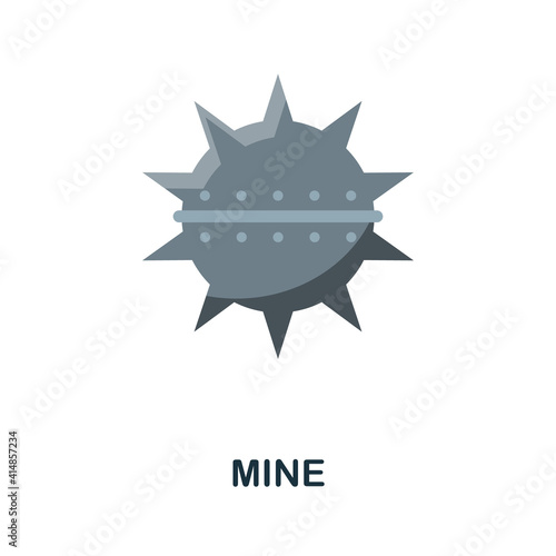 Mine flat icon. Color simple element from weapon collection. Creative Mine icon for web design, templates, infographics and more