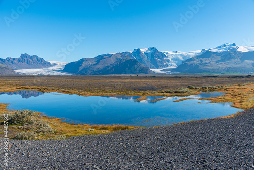 Skaftafell Glacier on Iceland during sunny day photo