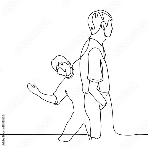 man punches another in the ass - one line drawing. the guy swings his hand to hit his friend or buddy's bottom. the concept of punishment, jokes among friends, flirting