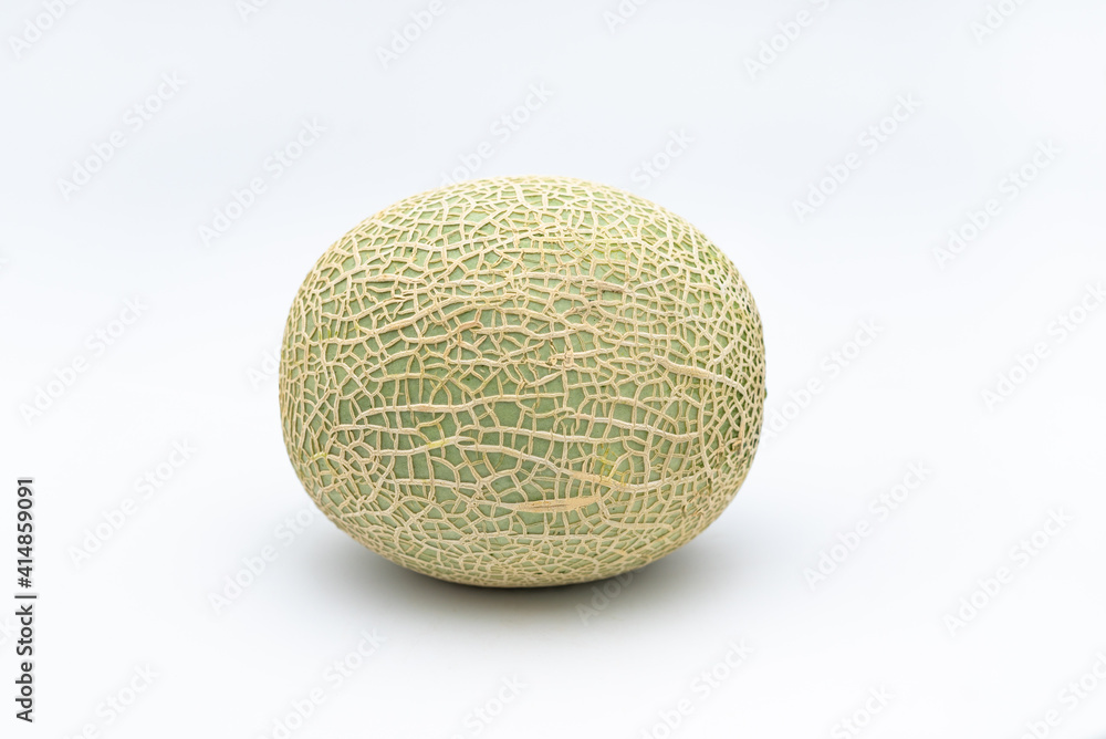 A mesh melon on a white background A mesh melon on a white background