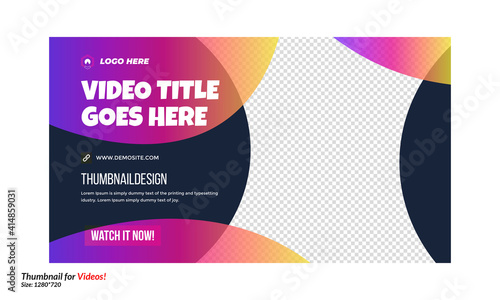 Editable video thumbnail design Fully editable video thumbnail designs  thumbnails for social media video cover pic template gradient cover thumbnail for video promotions and ad