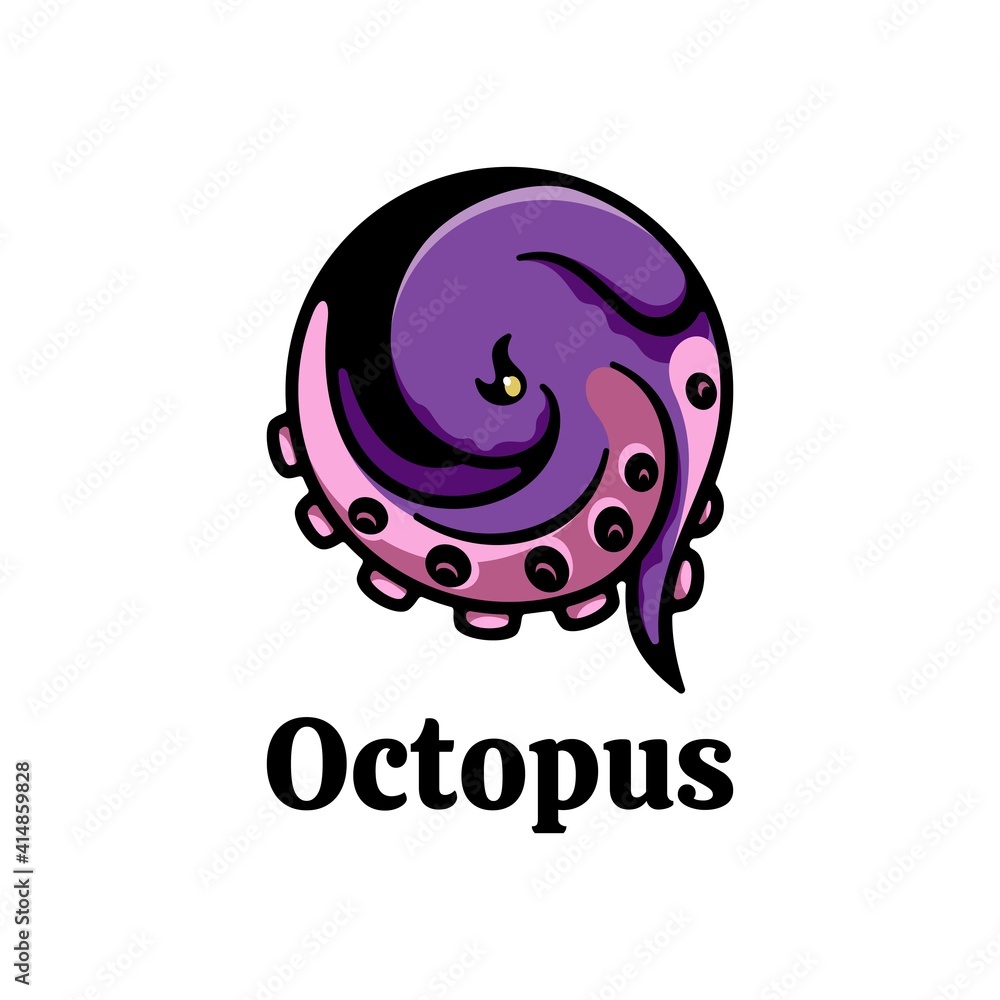 Vector Logo Illustration Octopus Simple Mascot Style. Vector Logo Illustration Octopus Simple Mascot Style.