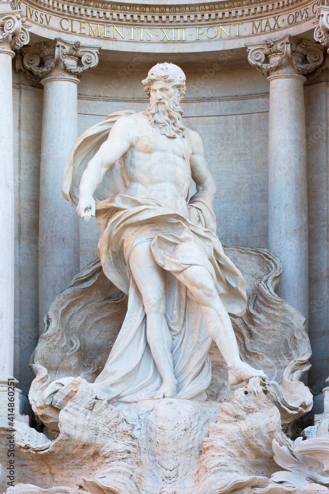 Titan god of the river Oceanos, 18th century Trevi Fountain, Rome, Italy