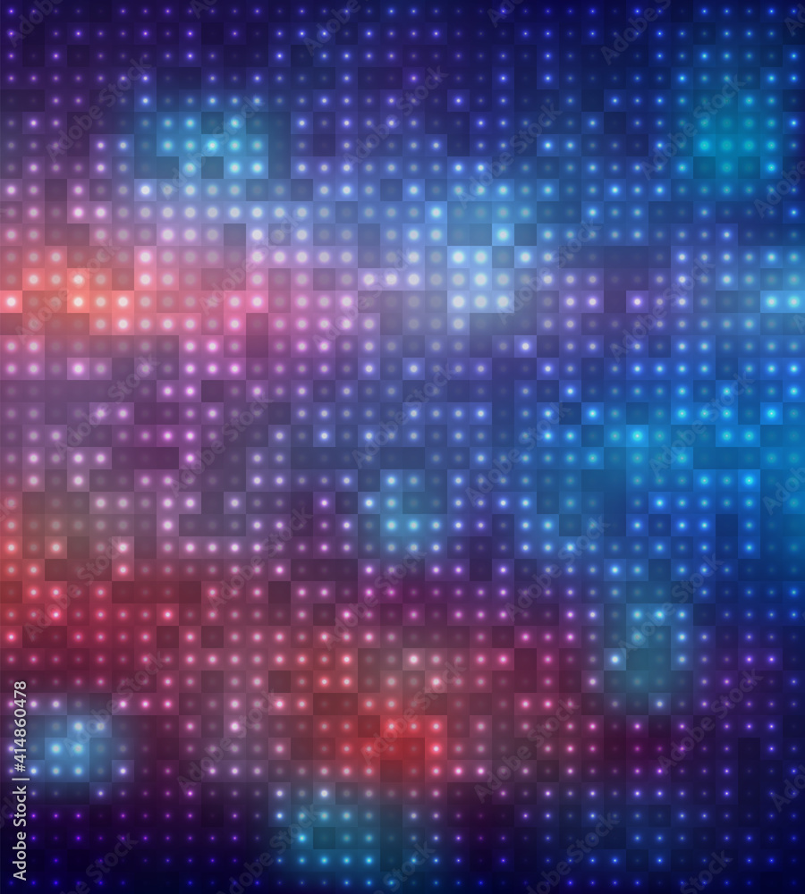 Vector abstract background of colored glowing dots, template for your design, wallpaper