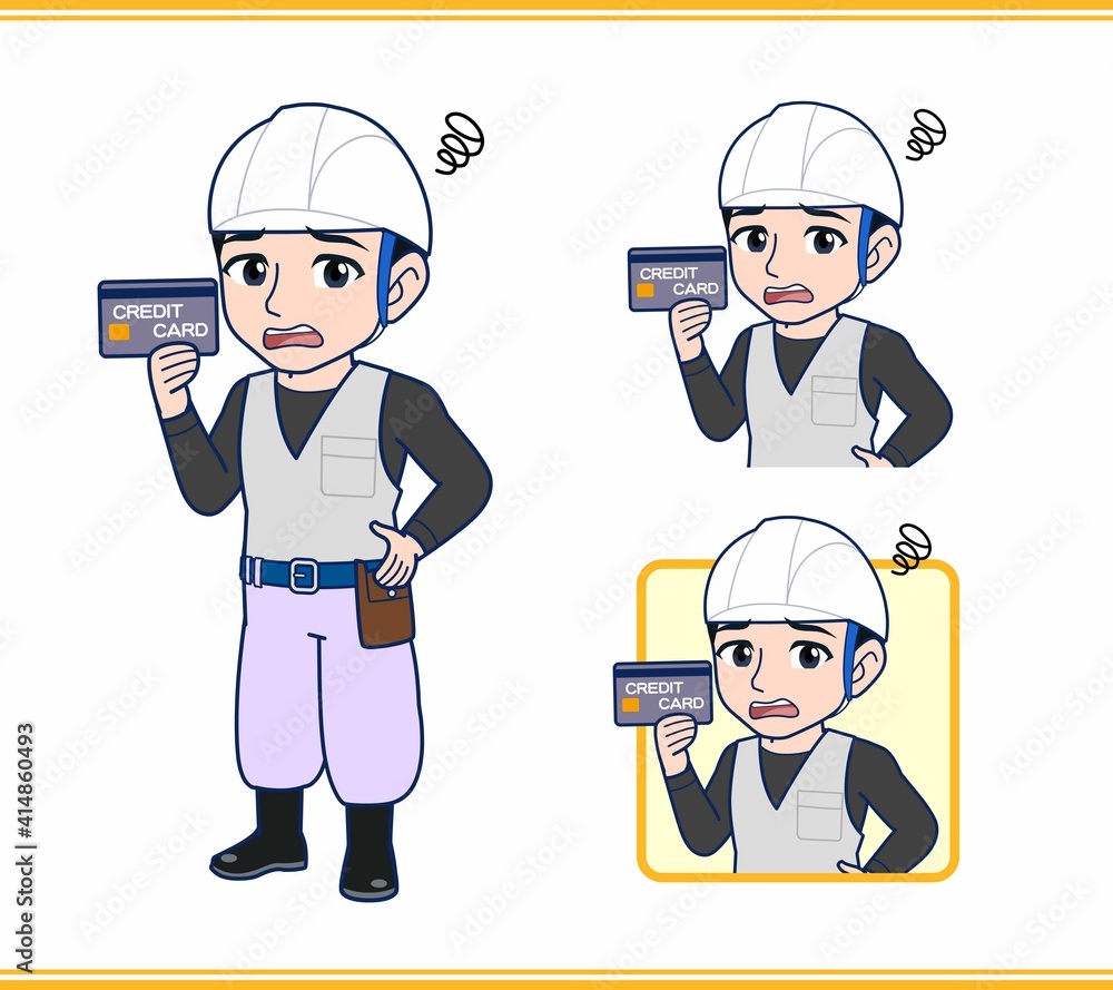 工事現場にいる作業員の男性