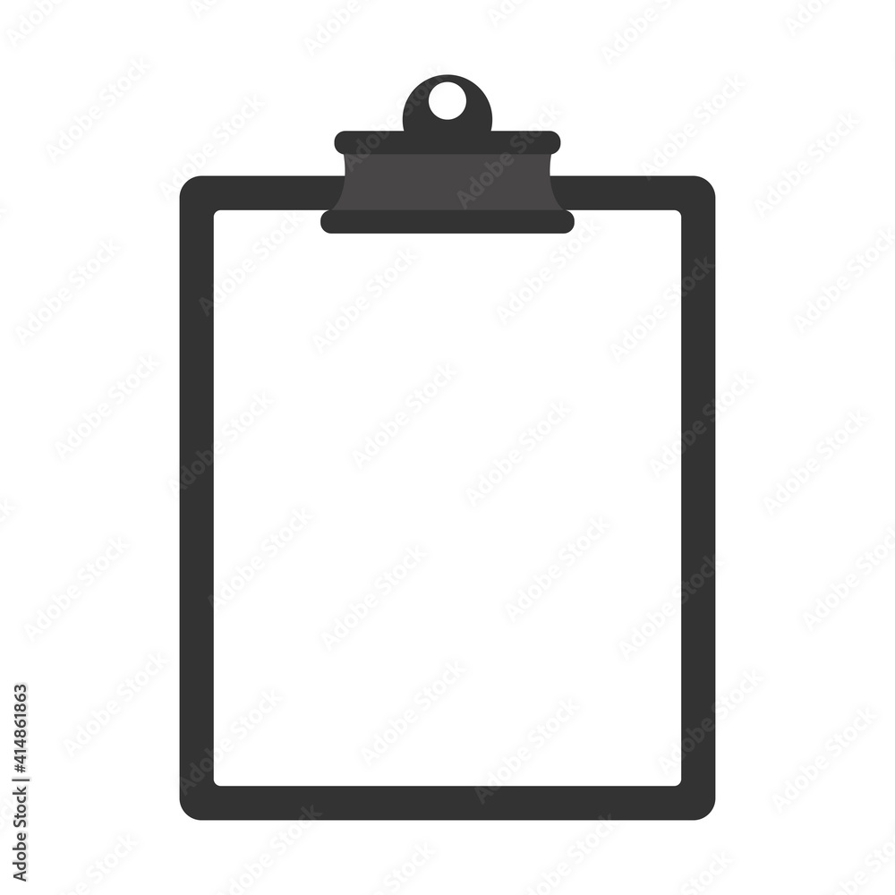 Black clipboard with a sheet of white paper. Black clipboard with a sheet of white paper.