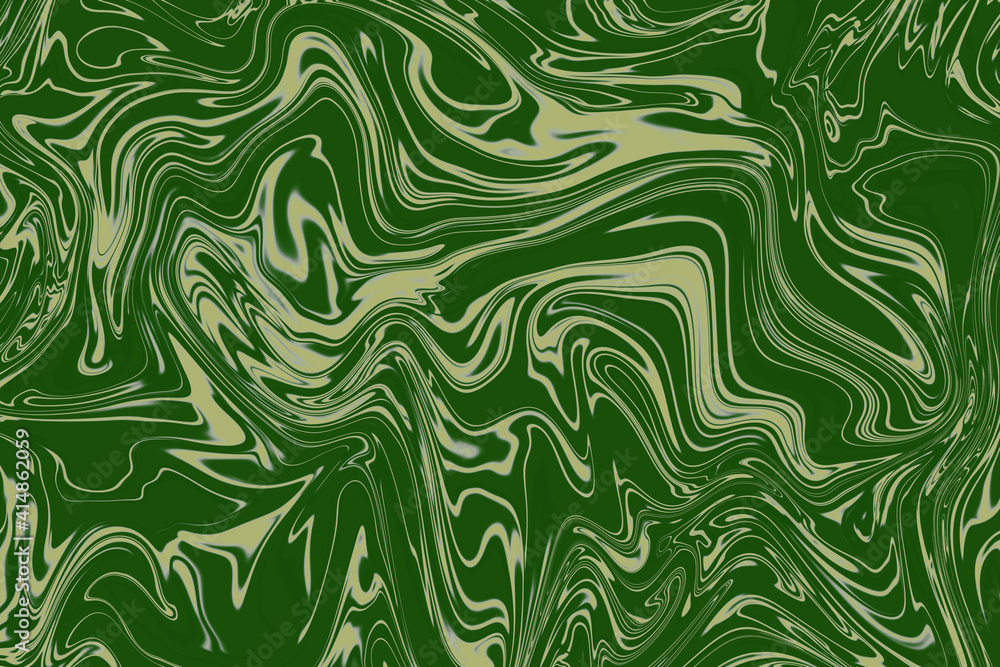 Abstract dynamic pattern in green and yellow colors. Abstract elements are woven into a green marble motif. Decorative design effects. For textiles, wallpapers, backgrounds, covers and packaging. Abstract dynamic pattern in green and yellow colors. Abstract elements are woven into a green marble motif. Decorative design effects. For textiles, wallpapers, backgrounds, covers and packaging.