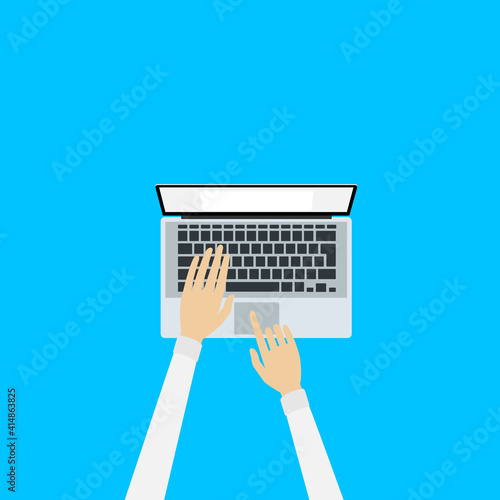 hand holding laptop