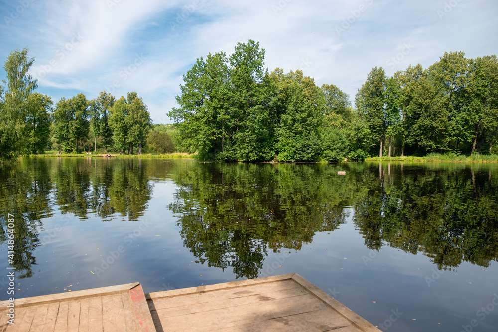 Summer afternoon on the old lake in the forest Summer afternoon on the old lake in the forest