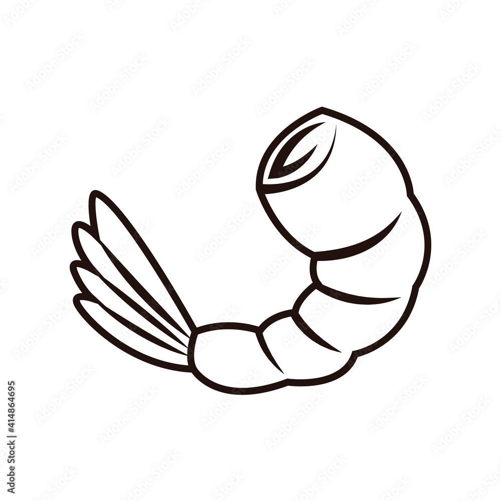 Shrimp doodle symbol. Shrimp logo design. Shrimp doodle symbol. Shrimp logo design.