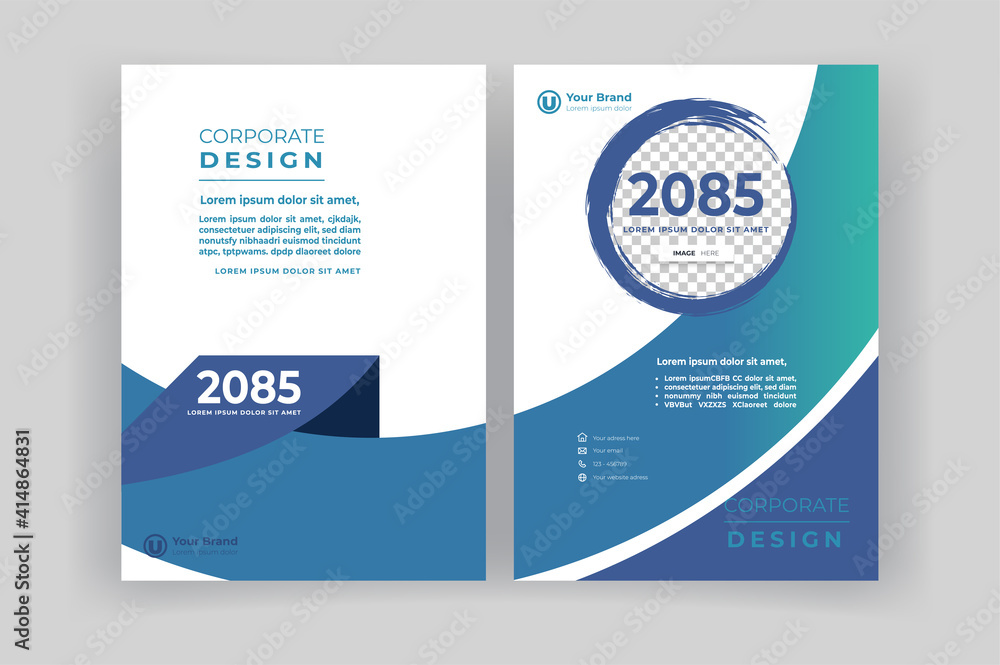 Fototapeta premium Corporate book cover design template. Brochure template.