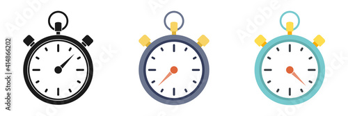 Set of stopwatch icon on a white background. Illustration