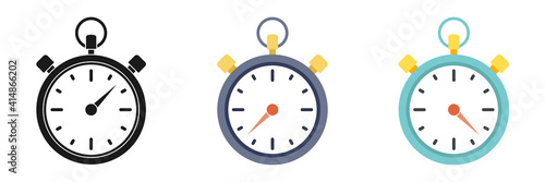 Set of stopwatch icon on a white background. Illustration photo