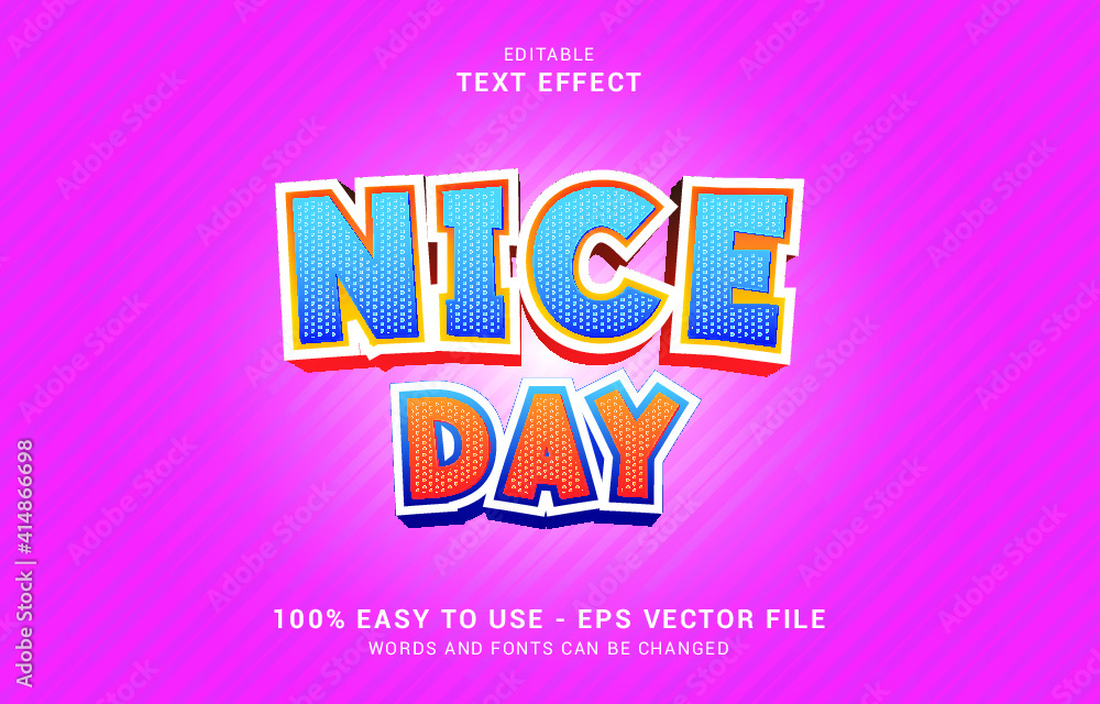 editable text effect,  Nice Day style