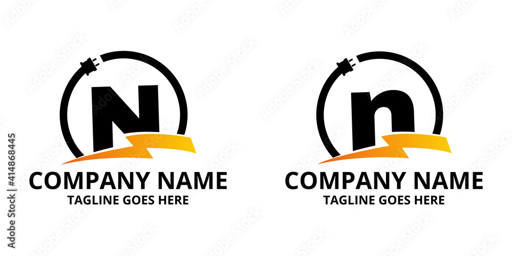 Set N Flash initial letter Logo Icon Template. Illustration vector graphic. Design concept Electrical Bolt and electric plugs With letter symbol. Perfect for corporate, more technology brand identity Set N Flash initial letter Logo Icon Template. Illustration vector graphic. Design concept Electrical Bolt and electric plugs With letter symbol. Perfect for corporate, more technology brand identity