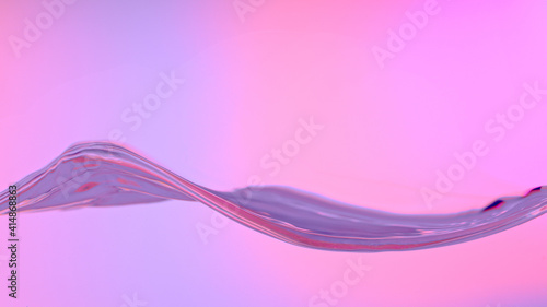 Waves of water on neon back...