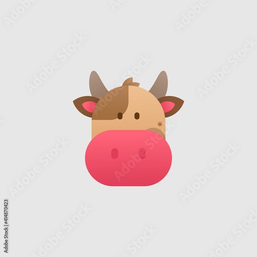 Cow vector illustration  farm animals. Cow flat icon  isolated on background 