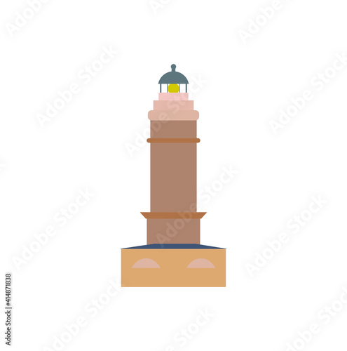 vector icon, lighthouse of cabo mayor in cantabria spain