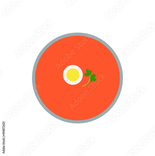 vector icon, typical Andalusian salmorejo dish