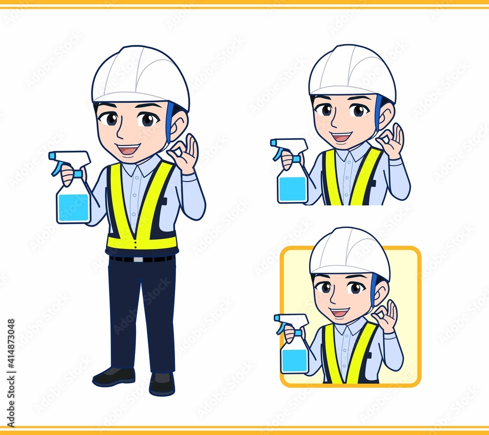 工事現場にいる誘導員