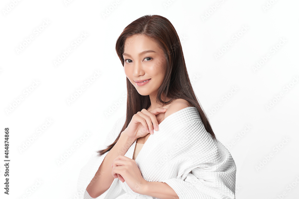 Beautiful young asian woman with clean fresh skin on white background, Face care, Facial treatment, Cosmetology, beauty and spa, Asian women portrait Beautiful young asian woman with clean fresh skin on white background, Face care, Facial treatment, Cosmetology, beauty and spa, Asian women portrait