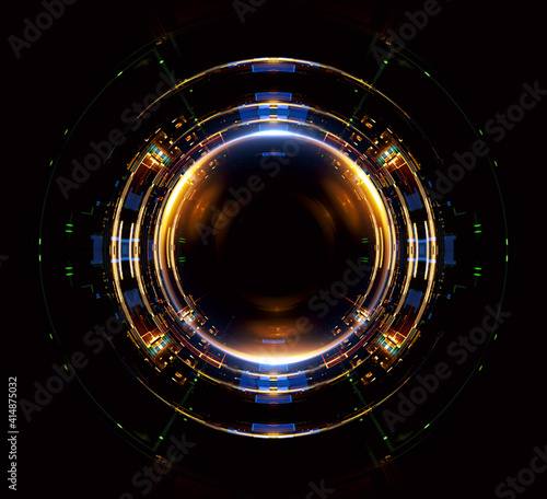 Vivid abstract background. Colorful ellipse. Energy sphere. .Mystical portal. Bright sphere lens. Rotating lines. Glow ring. .Magic neon ball. Led blurred swirl. Spiral glint lines. HUD