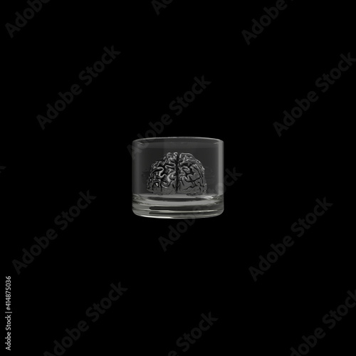 Human brain, isolated anatomy 3d model for science illustration 