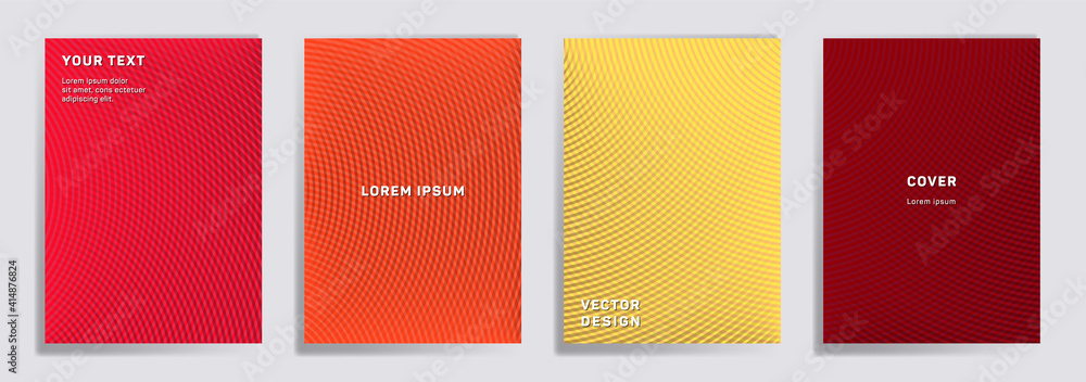 Semicircle lines halftone grid covers vector set. Semicircle lines halftone grid covers vector set.