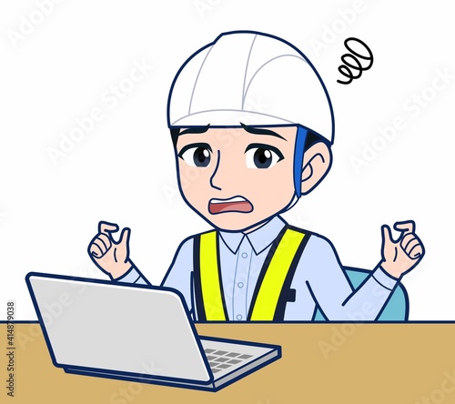 工事現場にいる誘導員