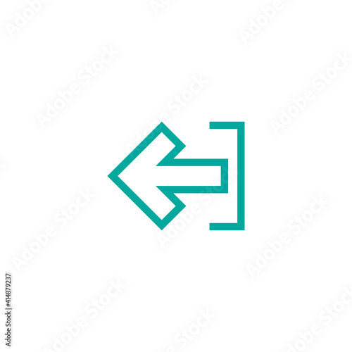 Free Download Exit or logout, log off icon. Isolated on white. blue left squared arrow with bracket. - GFXLoad