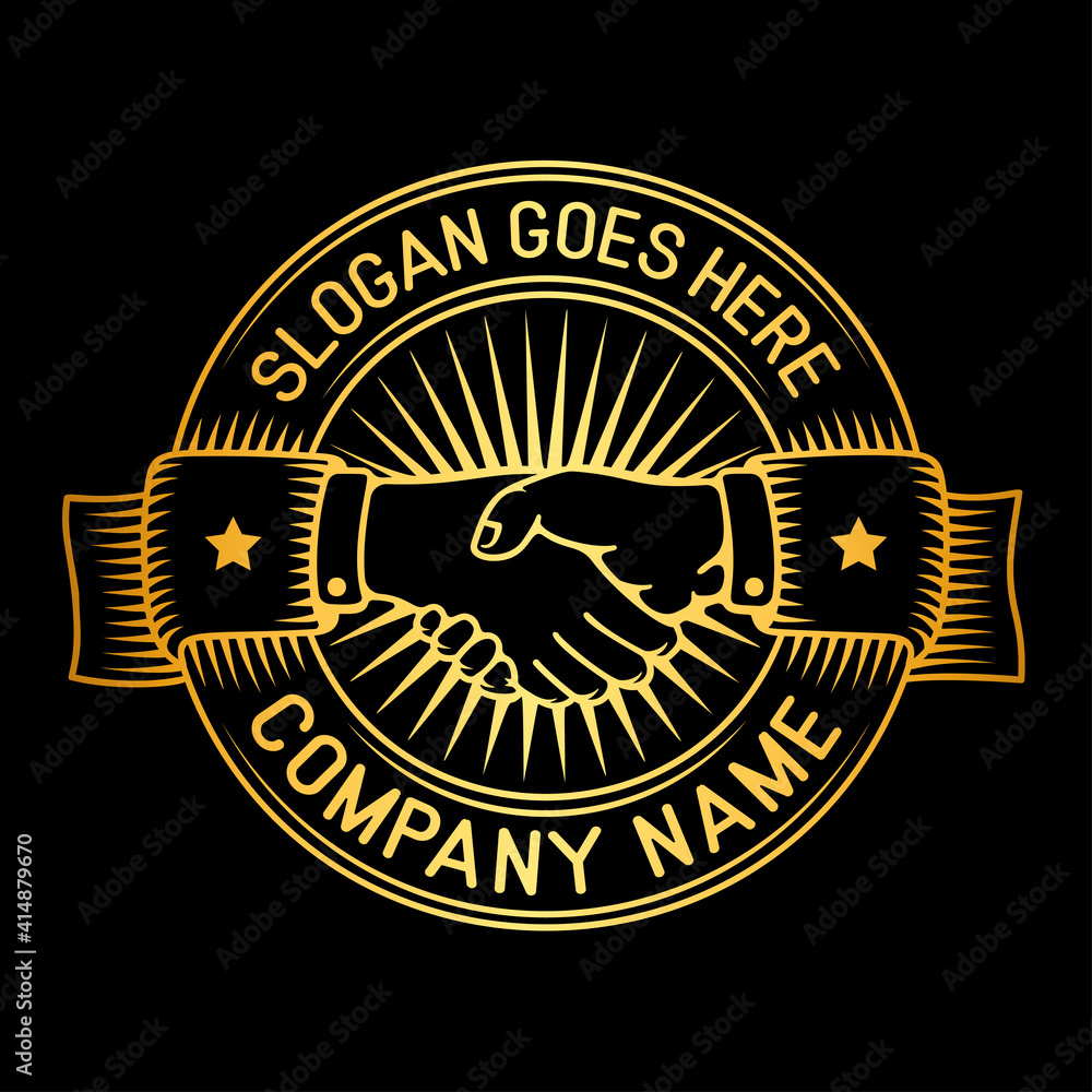 Fototapeta premium Handshake logo design template. Vector and illustration.