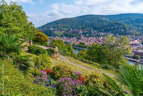 Heidelberg viewed from the Philosophers garden, Germany